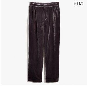Madewell velvet trousers with a tapered wide leg high rise